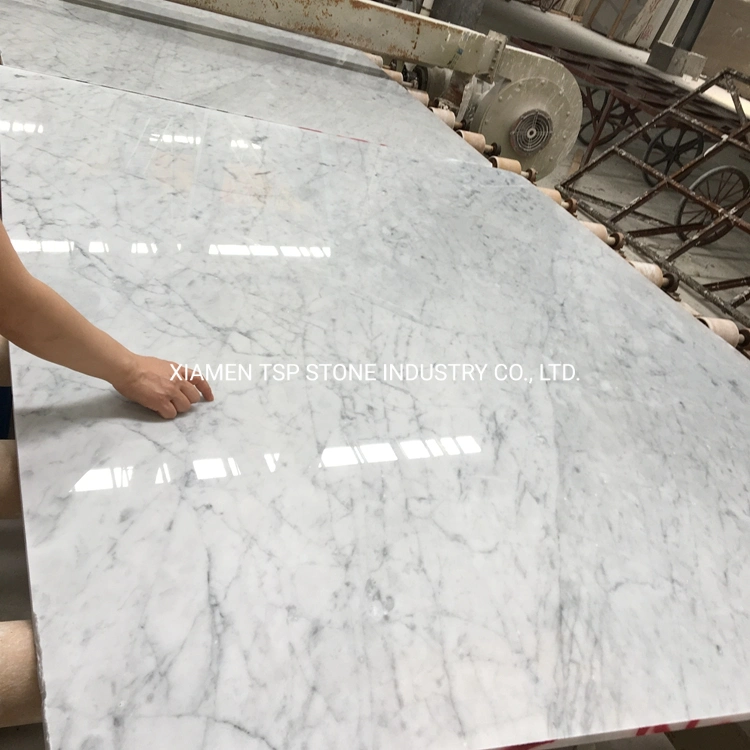 Selected Bianco Carrara White Marble Slab for Flooring/Floor/Bathroom Tile